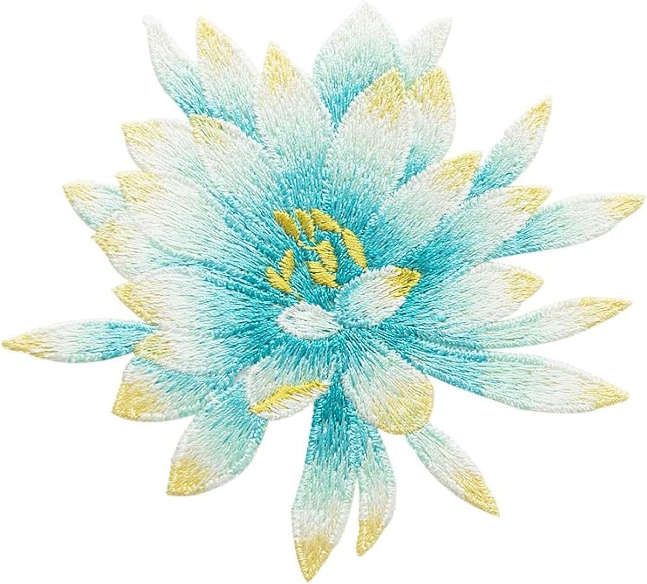 Sew on Begonia Floral Patches, Embroidered Flower Appliques (Blue Begonia)